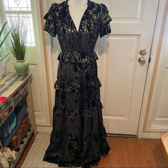 green emerald velvet dress Size M Express Rachel Zoe Gold Mother of Bride Dress  Bridal Sense